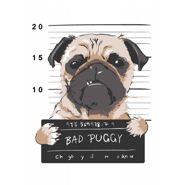 Набір для творчості Rosa Start Акриловий живопис за номерами "Bad Puggy - Поганий Мопс" 35х45см (N00013215)