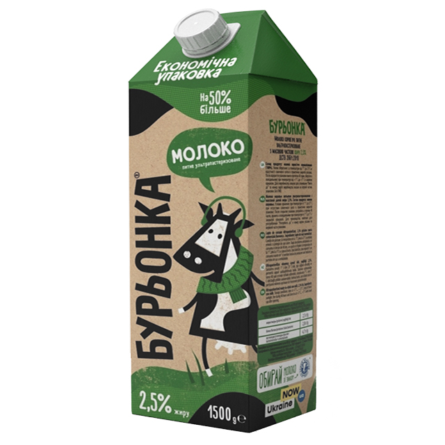 Молоко Бурьонка 2,5% 1.5л (4820003481349)