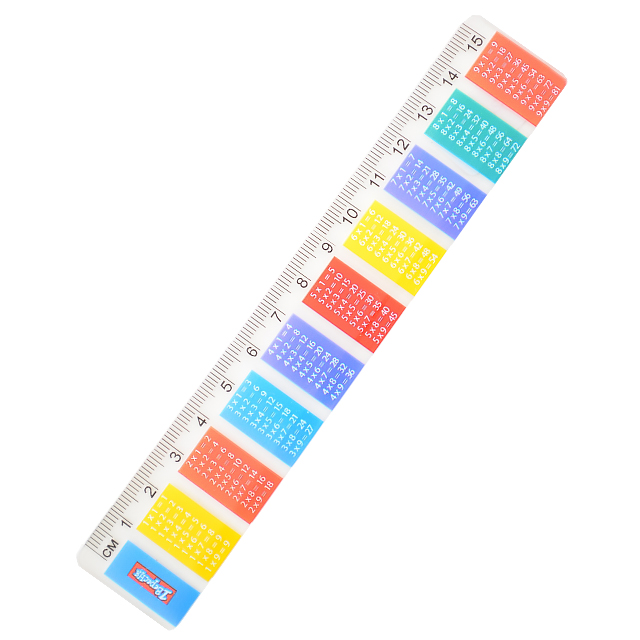 Лінійка 1Вересня "Таблиця множення" кольорова 15 см (370464)