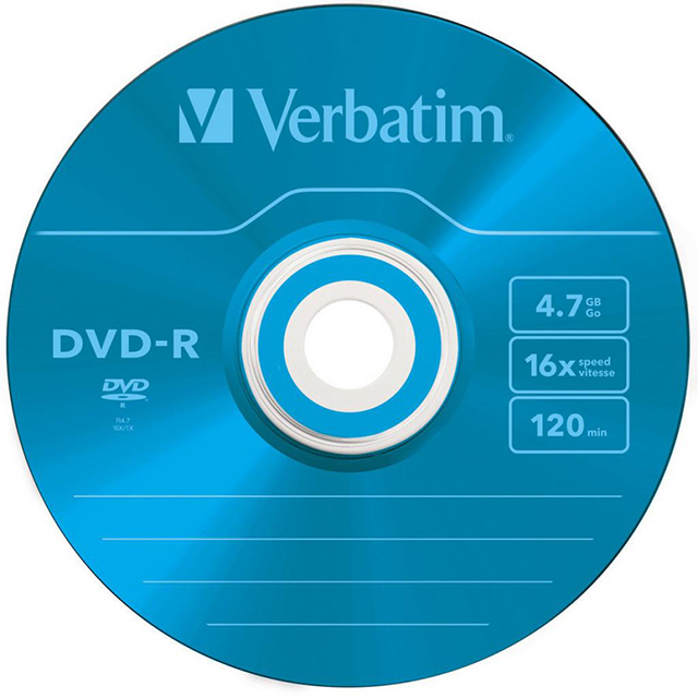 Диск DVD-R Verbatim Colour 16x 4.7Gb slimCase