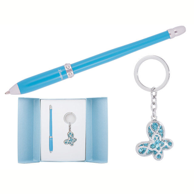 Набір подарунковий Langres Night Moth ручка кулькова + брелок синій