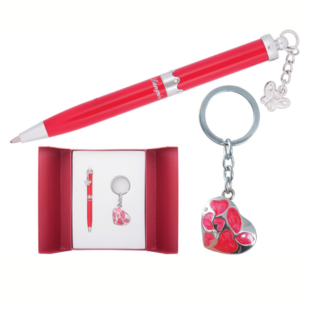 Набір подарунковий Langres Romance ручка кулькова + брелок червоний