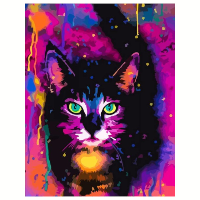 Набір для творчості Rosa Start Акриловий живопис за номерами "Space cat - Космічний кіт" 35х45см