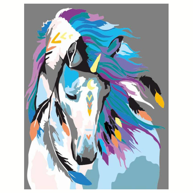 Набір для творчості Rosa Start Акриловий живопис за номерами "Indian horse" 35х45см