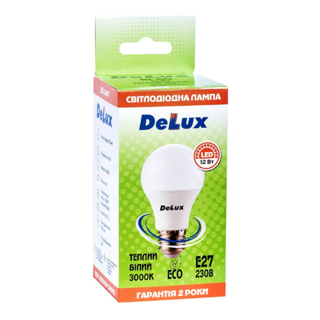Лампочка LED DELUX BL60 12Вт 3000K 220В E27