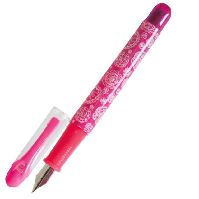 Ручка перова Zibi + 2 синіх картриджа рожевий корпус