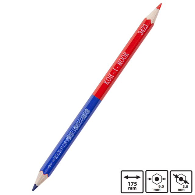 Олівець двокольоровий K-I-N 3423 червоний/синій