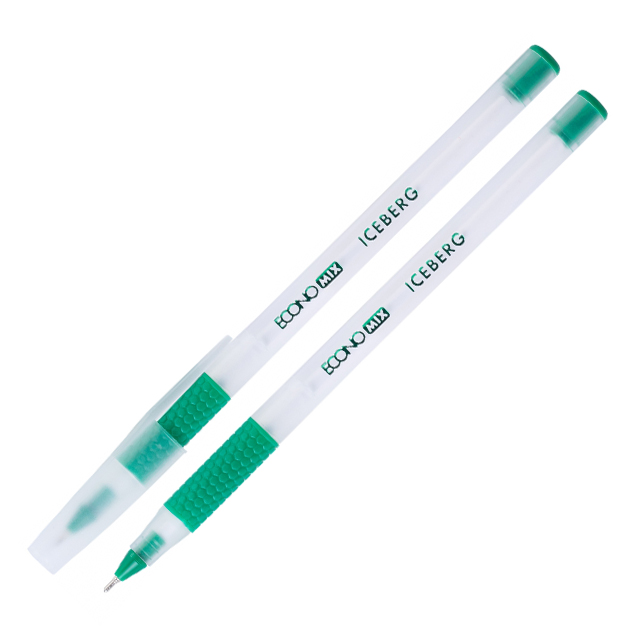Ручка масляна EconoMix Iceberg 0,7мм з грипом зелена