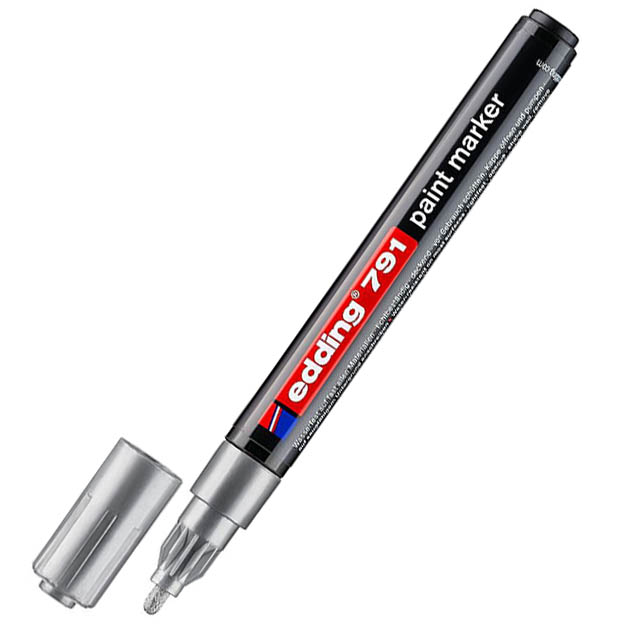 Перманентний лак-маркер Edding 791 1-2мм срібний