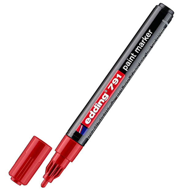 Перманентний лак-маркер Edding 791 1-2мм червоний