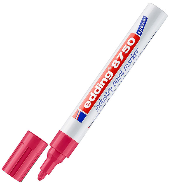 Перманентний маркер для технічних робіт Edding Е-8750 2-4мм червоний