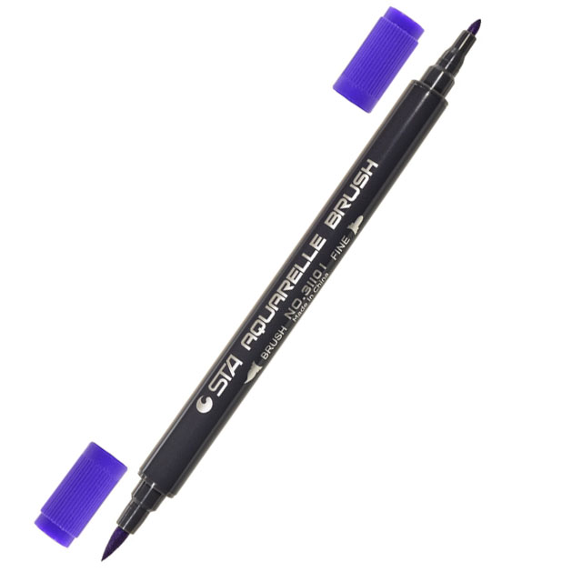 Маркер акварельний двосторонній STA 3110 І-19 2-3мм синьо-фіолетовий