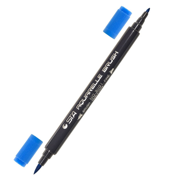 Маркер акварельний двосторонній STA 3110 І-29 2-3мм наполеон синій
