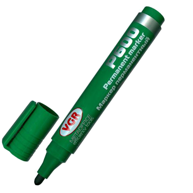 Перманентний маркер VGR Р600 2,5мм зелений