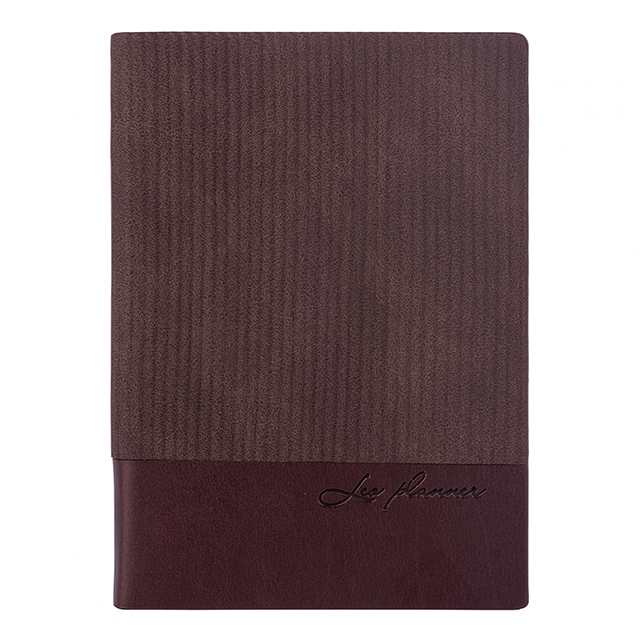 Недатований щоденник А6 Leo Planer Velvet коричневий з коричневим зрізом (5056137173181)