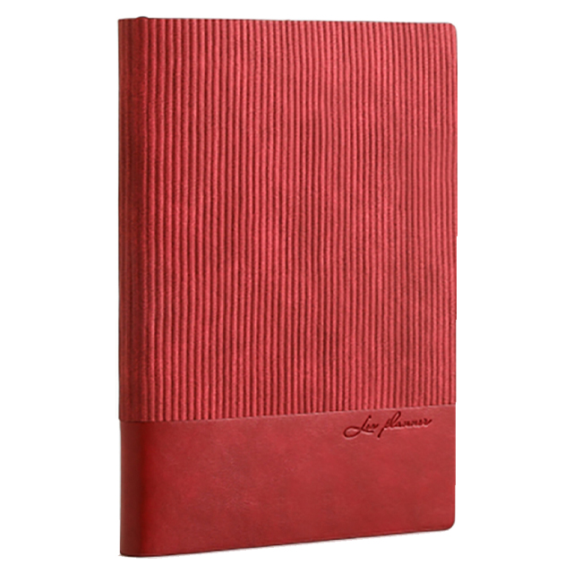 Недатований щоденник А6 Leo Planer Velvet бордовий з бордовим зрізом (5056137173297)