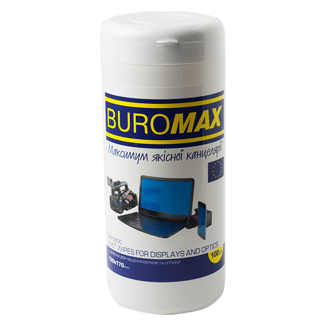 Серветки для чищення TFT монітора BuroMax 100шт