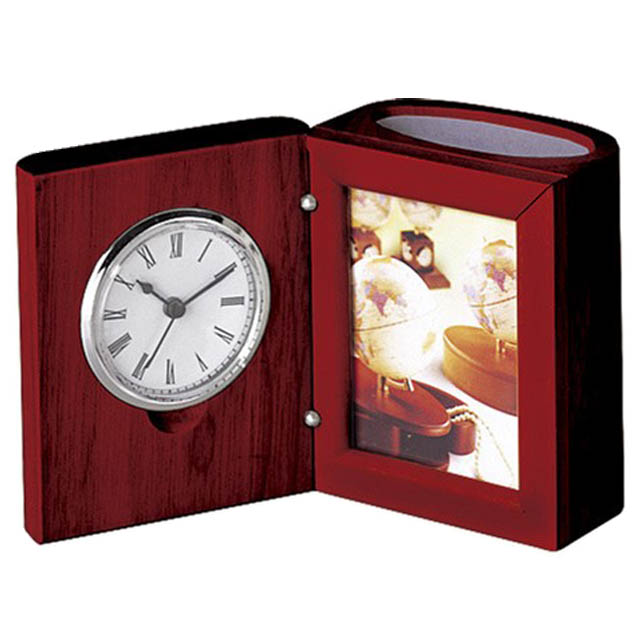 Підставка для письмового приладдя Bestar 0056XJU з годинником та фоторамкою червоне дерево