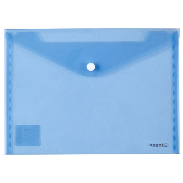 Папка-конверт на кнопці А5 Axent 180 мкм прозора асорті