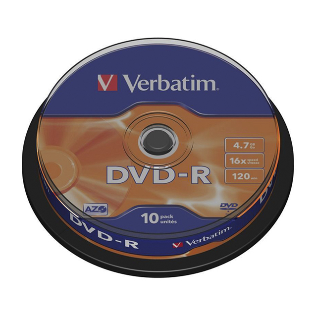 Диски DVD-R Verbatim MattSilver 16x 4.7Gb 120хв туба 10шт