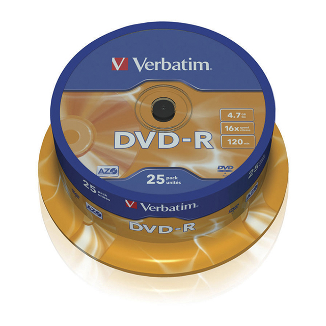 Диски DVD-R Verbatim MattSilver 16x 4.7Gb 120хв туба 25шт