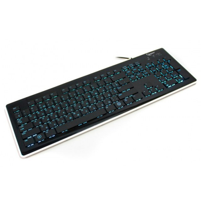 Клавіатура Gembird KB-6050LU-W-UA USB з кольоровим підсвічуванням біле дно