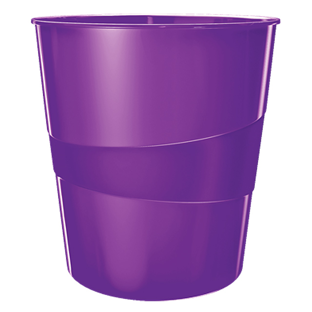 Кошик для сміття Leitz WOW пластиковий 15л фіолетовий