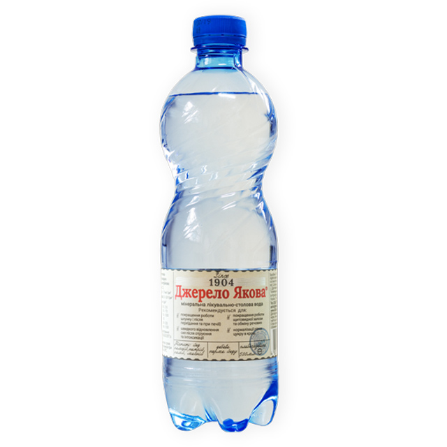 Мінеральна вода Джерело Якова лікувально-столова з йодом 0,5 л слабогазована