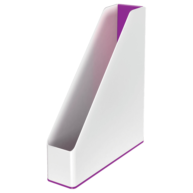 Лоток вертикальний  Leitz WOW Duo Colour 7см пластиковий двокольоровий білий з фіолетовим