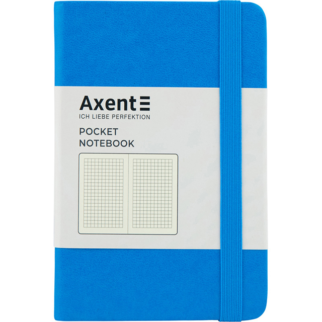 Діловий записник А6 Axent Partner на гумці 96 аркушів блакитний (8301-07-A)