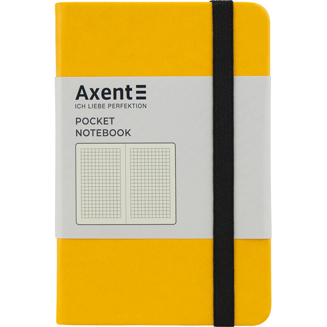 Діловий записник А6 Axent Partner на гумці 96 аркушів жовтий (8301-08-A)