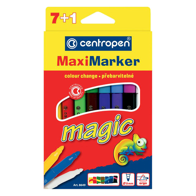 Набір фломастерів Centropen Maxi Magic 7+1 шт