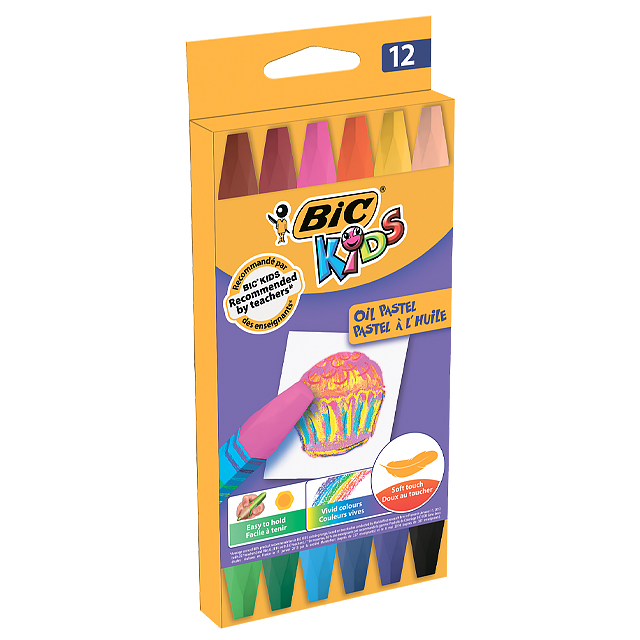 Крейда кольорова масляна Bic "Kids Oil Pastel" 12 шт
