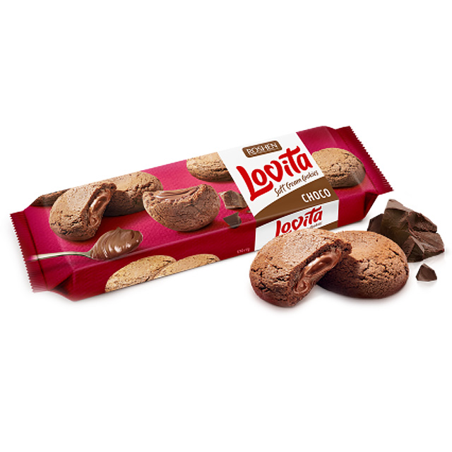 Печиво  Roshen Lovita Soft з шоколадною начинкою 127г (4823077636332)