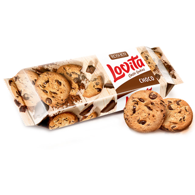 Печиво Roshen Lovita Classic з шоколадними кусочками 150г