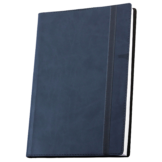 Діловий записник А6 Optima Vivella на гумці 256 сторінок в лінію темно-синій