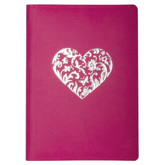 Діловий записник А6 Optima Vivella "Серце" 256 сторінок в лінію рожевий