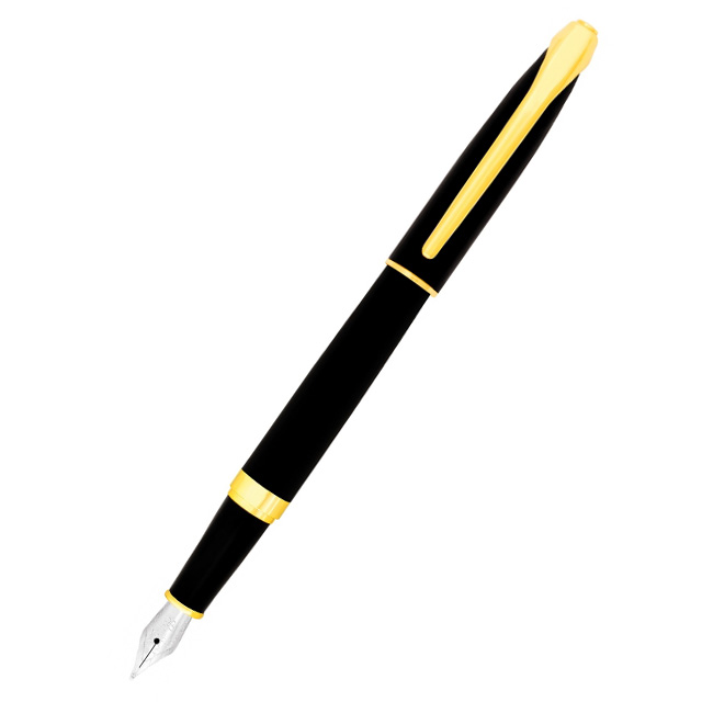 Ручка перова Optima Cabinet Geneva корпус чорний з золотом в подарунковому футлярі