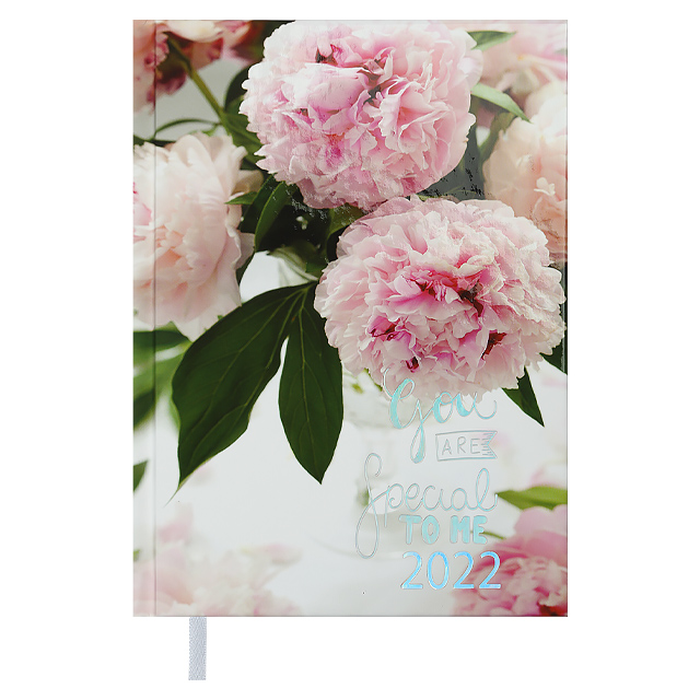 Щоденник А5 BuroMax Стандарт Romantic "You special to me" 2022 світло-рожевий з квітковим малюнком