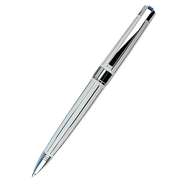 Ручка кулькова Optima Cabinet Maestro синя корпус білий в смужку в подарунковому футлярі