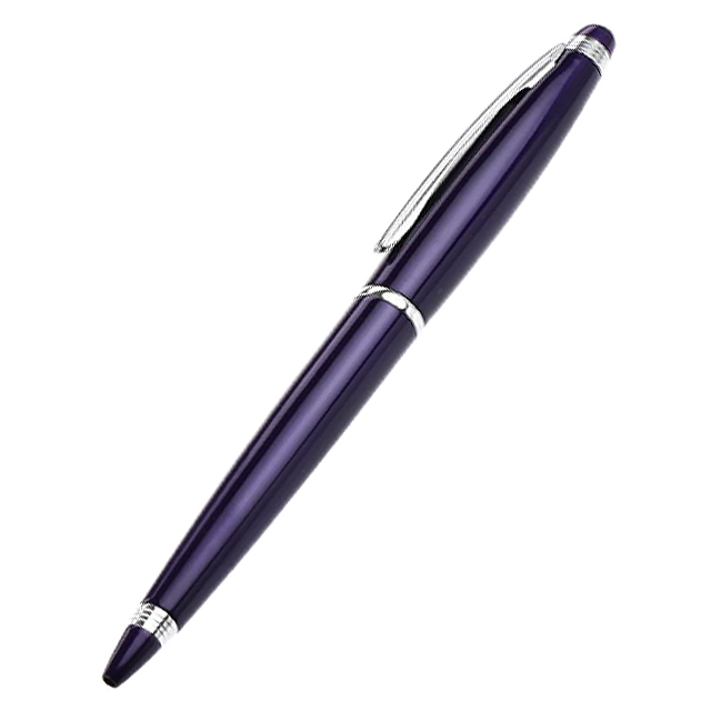 Ручка кулькова Optima Cabinet Fleur синя корпус фіолетовий в подарунковому футлярі