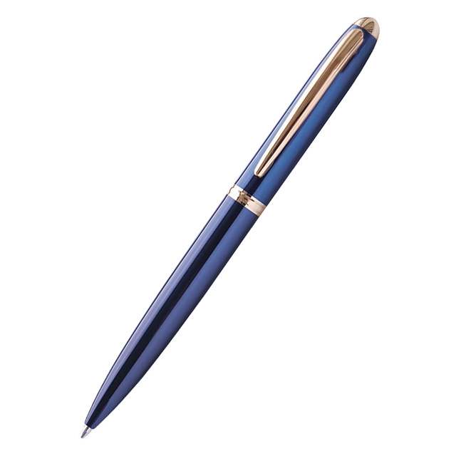 Ручка кулькова Optima Cabinet Glamour синя корпус синій в подарунковому футлярі