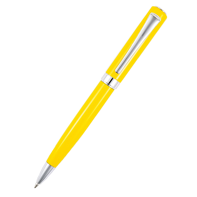 Ручка кулькова Optima Cabinet Summer dreams синя корпус жовтий в подарунковому футлярі