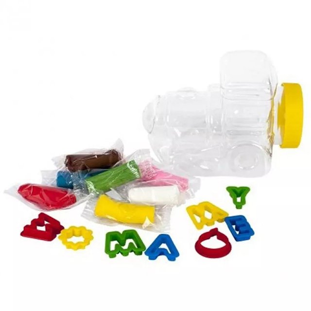 Тісто для ліпки Play-Toys "Поїзд-скарбничка" 8 кольорів + формочки (8681655545287)