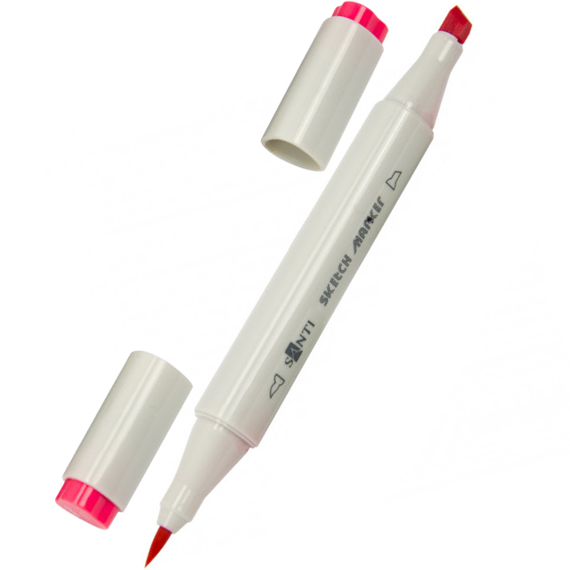 Скетч-маркер Santi Sketch двосторонній 3мм/4-7мм рожевий SM-07