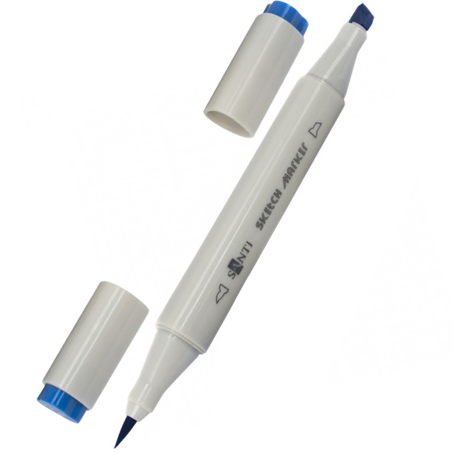 Скетч-маркер Santi Sketch двосторонній 3мм/4-7мм світло-блакитний SM-08