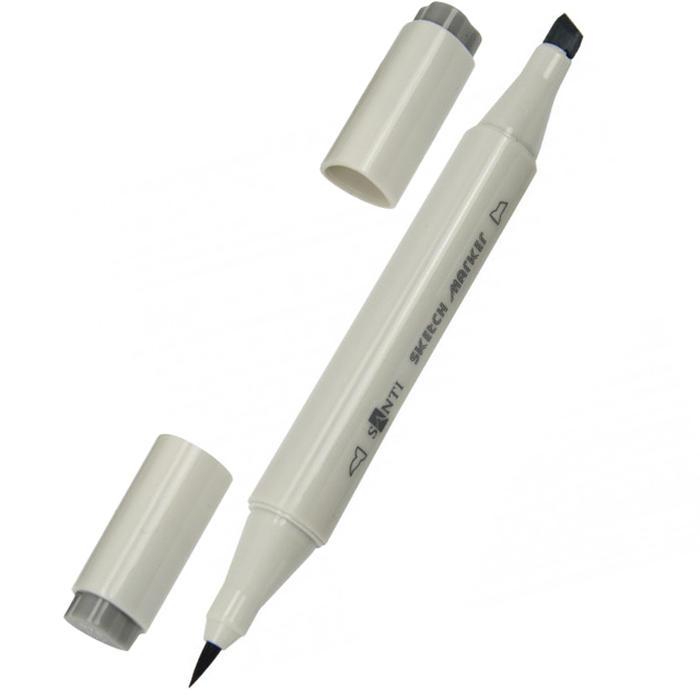Скетч-маркер Santi Sketch двосторонній 3мм/4-7мм димчасто-сірий SM-15