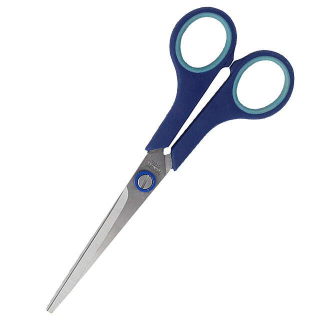 Ножиці BuroMax 4504 17,5 см з прогумованими ручками сині