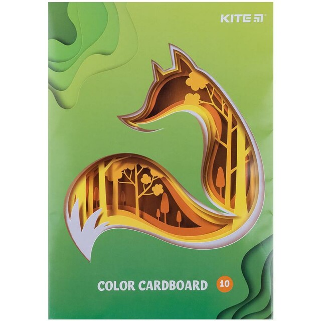 Картон кольоровий Kite А5 180г/м2 10 кольорів 10 аркушів (4063276040398)
