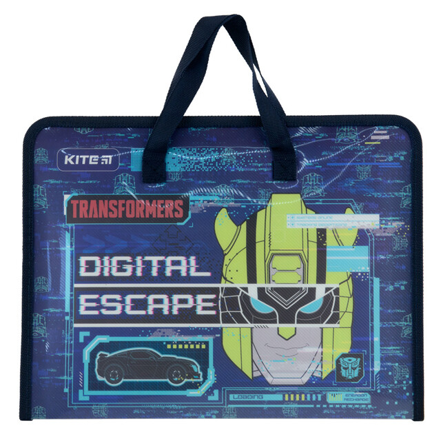 Портфель пластиковий Kite Transformers Трансформери А4 на блискавці синій (4063276100276)